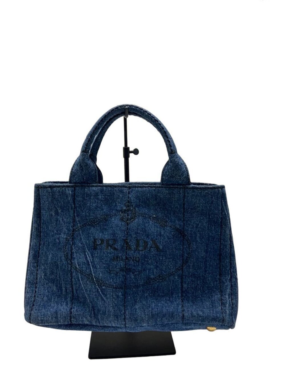Prada Handbag Denim Indigo Blue